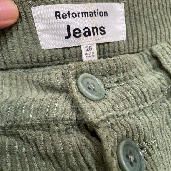 Reformation Cynthia Button Fly High Rise Straight Corduroy Pant - Picture 2 of 5